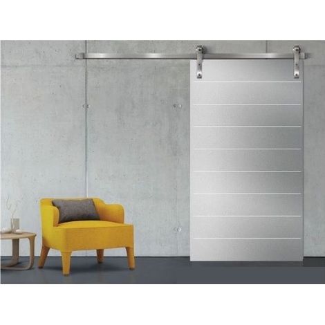 PETTITI BINARIO PER PORTA SCORREVOLE MODERNA INOX KRI80/AU (1/2)