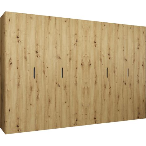 Armario Hartford 517, Roble Artisan, 202x300x50cm, Puertas de armario: Con bisagras, Número de estantes: 0 (1/4)
