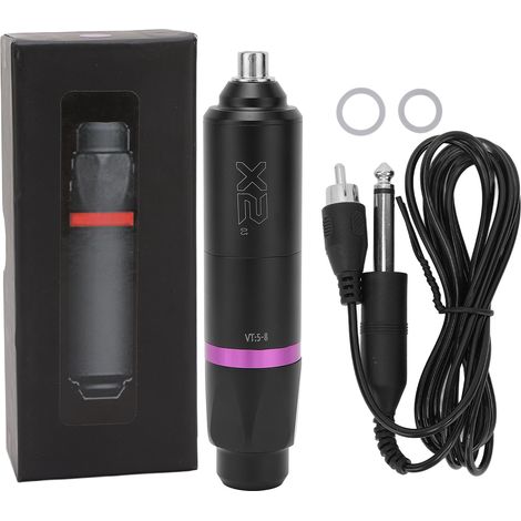 Stylo Tatouage Rotatif Sans Fil avec Moteur RCA Connecteur Cartouches Machine à Tatouer pour Artistes (Noir Violet) (1/5)
