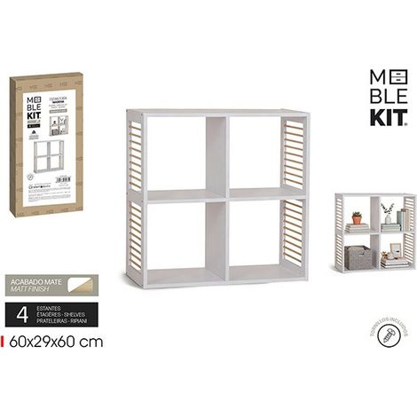 ESTANTERIA 4 CUBOS BLANCA