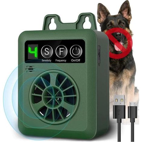 Dispositivo antiladridos, alcance de hasta 10 metros, dispositivo recargable para uso en interiores y exteriores (1/5)