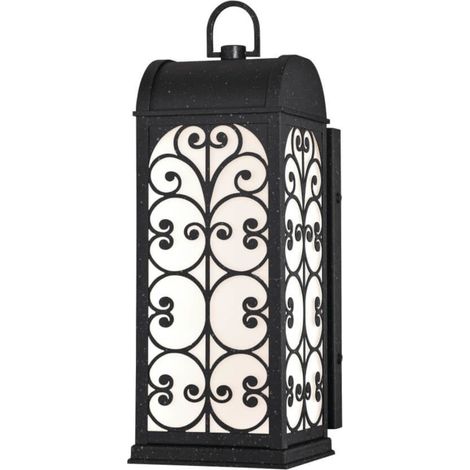 Dimmable LED Outdoor Wall Light Rozzano Textured Iron (1/2)