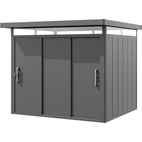 GFP Primeyard Caseta de jardín metálica 263x228x231 cm Cobertizo exterior antracita
