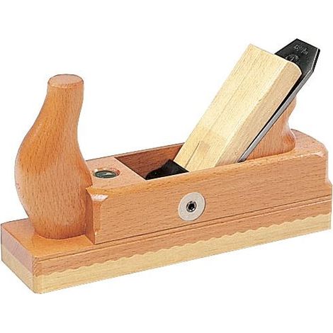 Ulmia Holzhobel/Schlichthobel mit Weißbuchensohle/Einfacheisen, zum Abschlichten (1/2)