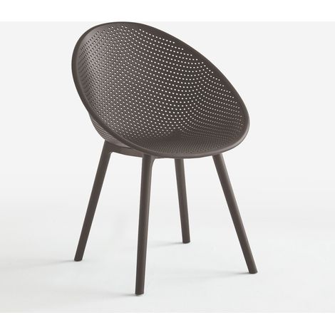 Sedia moderna per cucina sala da pranzo bar esterno giardino Arielle - Grigio Scuro