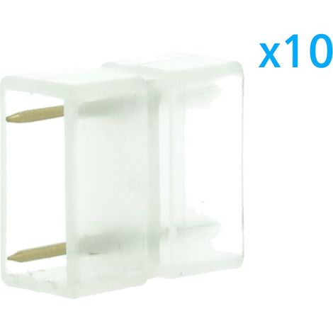 10 PZ Connettore 2 Pin Passo 12mm per Unire e Allungare Bobina Led 220V Mono Colore (1/2)