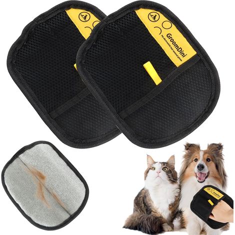 Gant Anti Poils Animaux, Réutilisable Gant Poils Animaux, Lavable Gant Ramasse Poils Animaux, Brosse Poil Chat pour Chien, Chat, Canapé, Tapis, Vêtements, Siège Auto (2 PCS) (1/5)