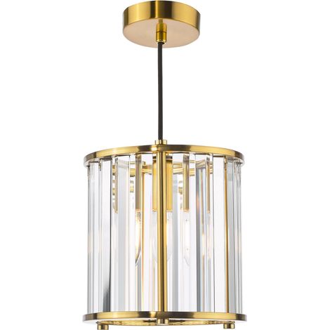 Dar Kiran Suspension Kiran en laiton naturel et cristal (1/5)