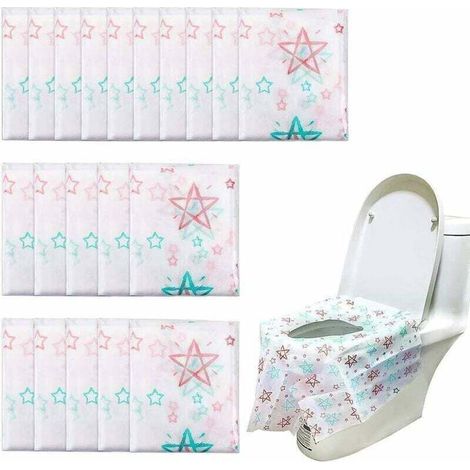20 Einweg-Toilettensitzauflagen, einzeln verpackt, ideal für öffentliche Toiletten, Reisen und Kinder