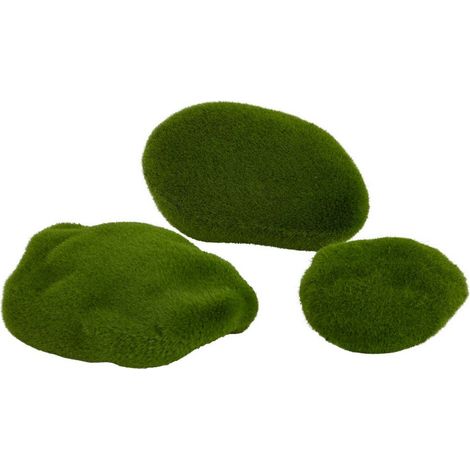 Faux Moss (Three Piece Pack) - Plastic - L4 x W8 x H7 cm - Green