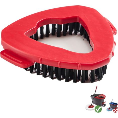 Scrub brush compatible with the O Cedar Spin Mop 1 reservoir system, triangular floor scrubber with replacement microfiber head suitable for O Cedar EasyWring, ideal