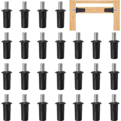 Lntyq – Lot de 25 broches de réparation à ressort en plastique – Haute capacité de charge – Pour supports d'étagère et portes d'armoire – Boîte incluse (1/4)