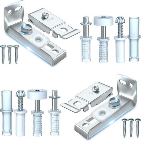 Kit de réparation de matériel de porte pliante - Lot de 2 pièces de rechange pour portes de placard coulissantes pliantes comprenant un support supérieur et inférieur, un pivot de 3/8", une roue de gu (1/5)
