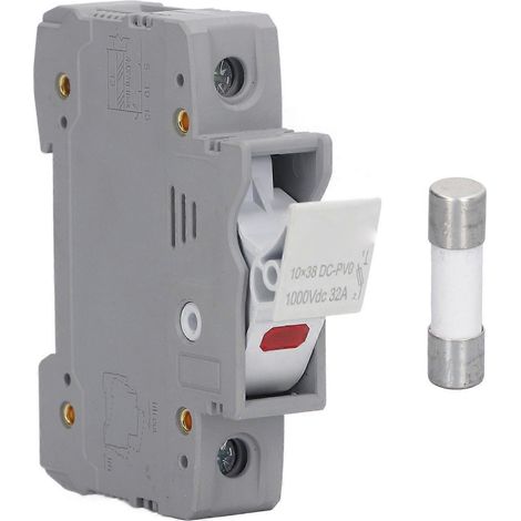 DC-Sicherungshalter 1P 32A DIN-Schienenmontage 20A 10x38mm Photovoltaik-Sicherung und -Halter 1000VDC