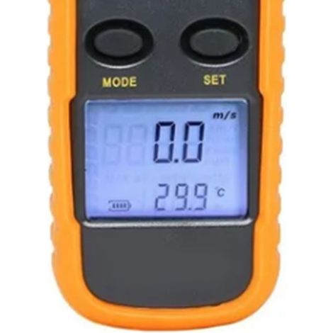 Anémomètre numérique de poche avec écran LCD, mesureur de vitesse du vent et de température, fonctionne avec pile bouton. (1/5)