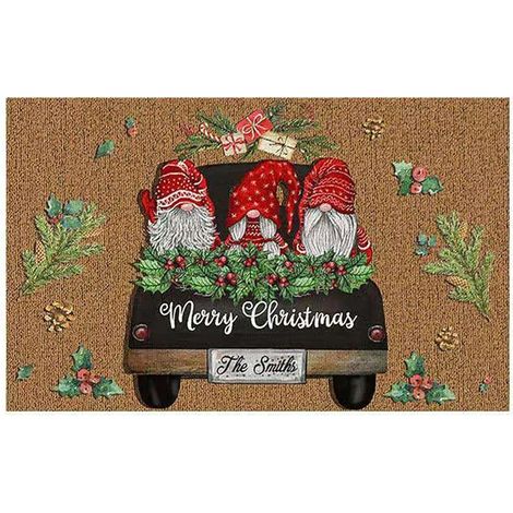 Tapis Porte D'Entrée Paillasson De Noël Tapis De Sol Rouge, Tapis Noel Antidérapant Tapis De Sol Noel Paillasson Décoratif De Noël Paillasson, Tapis Antiderapant Et Absorbant, 40X60X0.7 CM (1/5)