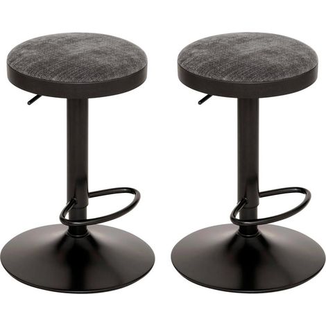 Lot de 2 Tabourets de Bar "Isla" 60-76cm Gris Foncé (1/5)