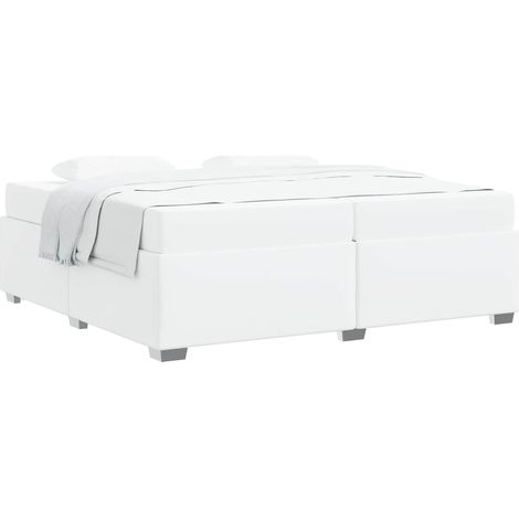 Maison Exclusive - Struttura del letto con materasso Bianco 200 x 200 cm Tessuto (1/5)