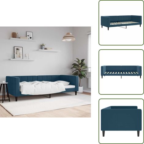 Lit de repos sans matelas bleu 90x200 cm velours - Lit De Repos - Lits De Repos - Canapé-lit - Lit D'appoint