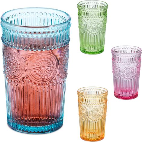 Juego de 4 vasos de cristal vintage con un diseño elegante (1/5)