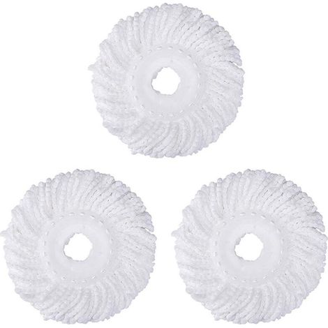 Testine di ricambio in microfibra per mocio, testine rotonde con rotazione a 360 gradi per la pulizia dei pavimenti (diametro 16 cm), bianco
