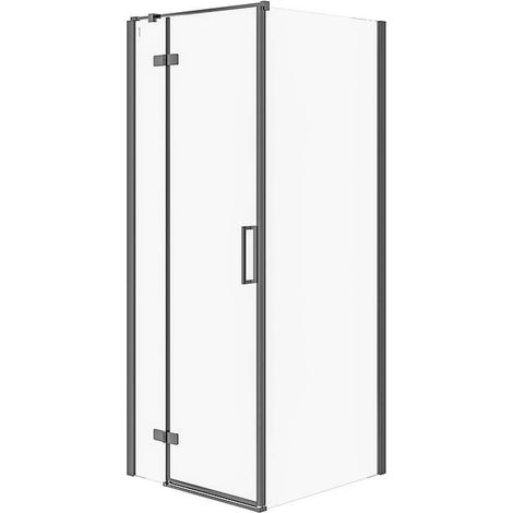 Cersanit Jota - Box doccia 80x80 cm, sx, nero/vetro trasparente S160-007 (1/2)