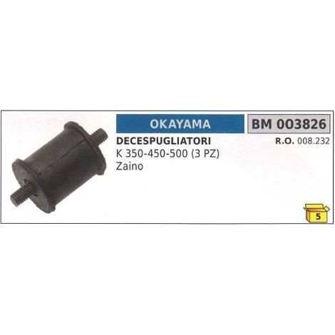 Soporte antivibración OKAYAMA para desbrozadora K 350 450 500 (3 PZ) ZAINO 003826
