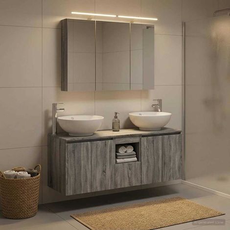 vidaXL Bathroom Cabinet Set 4 pcs Grey Sonoma Engineered Wood (1/5)