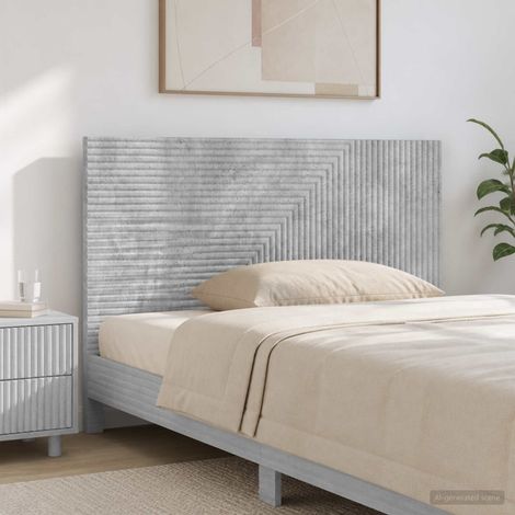 vidaXL Wall-Mounted Headboard HAARLEM Concrete Grey Engineered Wood (1/5)