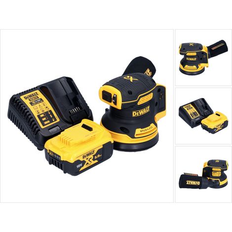 Levigatrice rotorbitale a batteria DeWalt DCW 210 P1 18 V 125 mm brushless + 1x batteria ricaricabile 5,0 Ah + caricatore