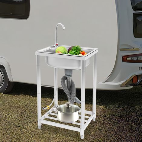 Freistehend Waschbecken Küchenspüle Edelstahl Spültisch Gastrospüle Spülbecken (1/5)