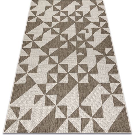 CARPET SIZAL FLOORLUX 20489 champagne / taupe TRIANGLES beige 60x110 cm
