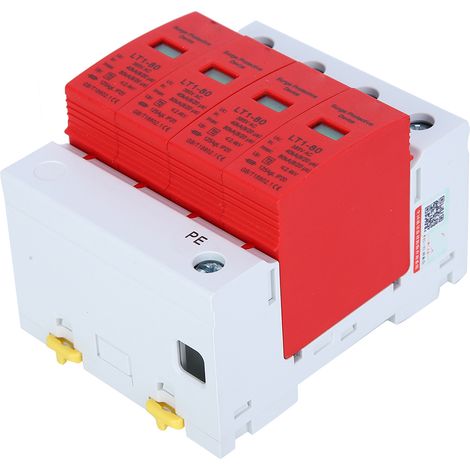 Module de protection contre les surtensions 4P LT1-80 80 kA pour appareils électroménagers, parafoudre basse tension, rouge (1/5)