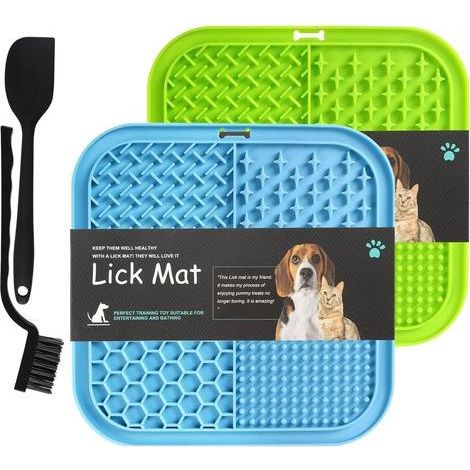Lot De 2 Tapis De Léchage, Silicone Antidérapant, Texture Variée, Pour Chien Et Chat, Bain Et Détente (1/5)