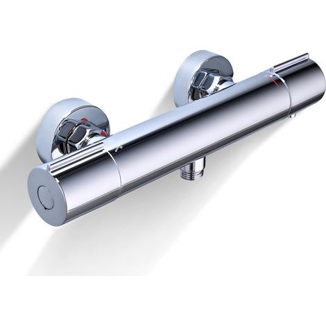 Thermostatic Shower Mixer Tap with Safety Button 38 °C, Chrome (1/5)