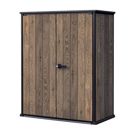 Keter – Armoire de jardin en résine verticale 140 cm – Capacité 1400 L – 2 étagères – Résistante aux intempéries et aux UV – Montage facile (1/5)