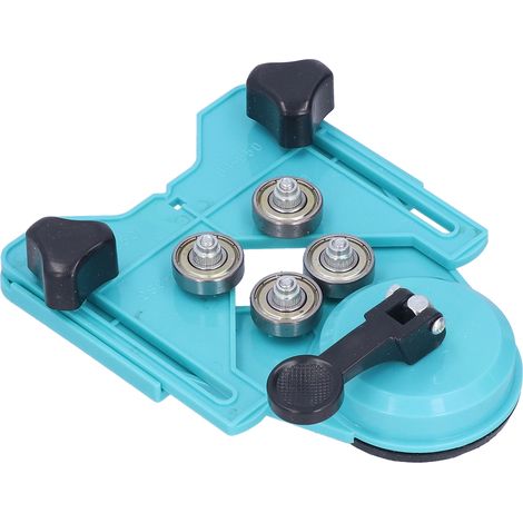 Ensemble de scie cloche à forets diamantés pour carrelage avec guide de perçage et gabarit de guidage pour céramique, bleu clair (1/5)