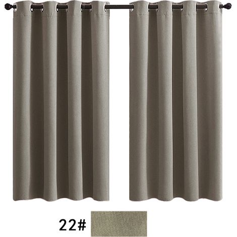 Rideau occultant pour salon, rideau isolant thermique, rideau à œillets, convient pour porte-fenêtre (2 pièces, 107 x 213 cm)