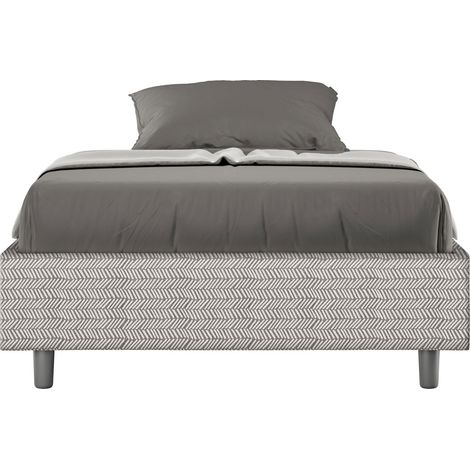 Letto 1 Piazza e Mezzo Sommier 120x190 cm con Rete e Contenitore Azelia Aragona 1 Bianco (1/5)