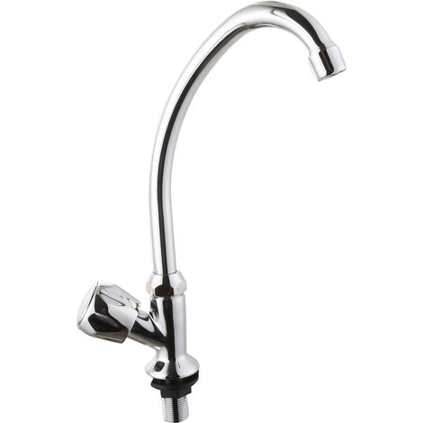 Rubinetto a muro one canna alta in ottone cucina con erogazione orientabile confezione 1 (1/2)