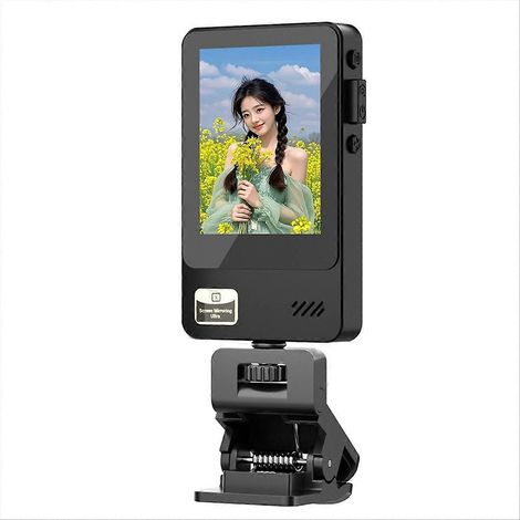 Écran de surveillance HD 2,4 pouces pour selfies, vlogs et diffusions en direct avec télécommande Bluetooth et caméra arrière intégrée. (1/5)