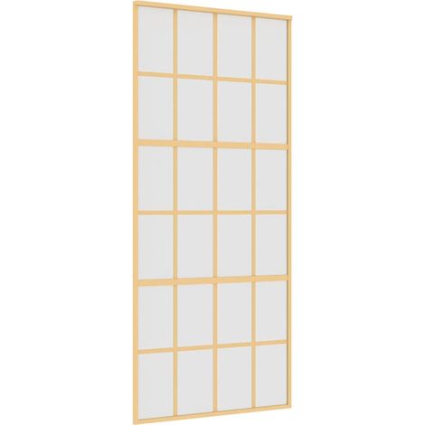 Maison Exclusive - Porta Scorrevole Dorata 90x205 Vetro Smerigliato ESG Alluminio