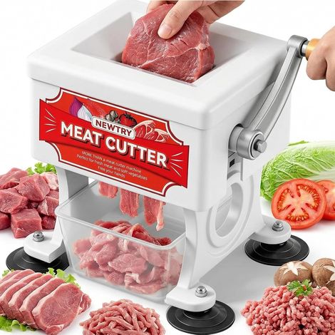 Manual Meat Slicer 2.5 mm Gastro Kitchen Dice Slicer Stainless steel, durable, easy to clean, removable blade, for butchers, restaurants, high efficiency, heavy duty use (1/5)