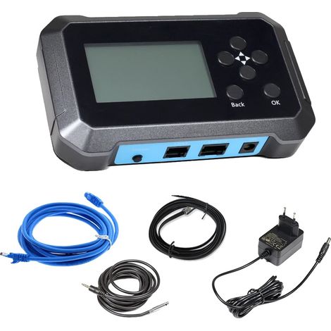 Controlador inteligente de iluminación de cultivo de doble canal con sensor de temperatura y humedad, gris claro. (1/2)