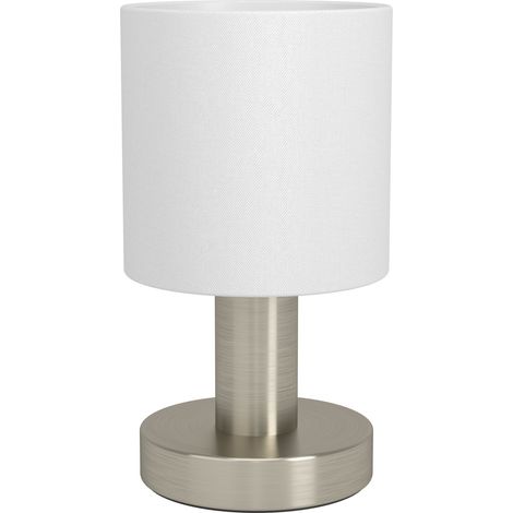 Lampada Scrivania Contemporaneo Montetto Acciaio Grigio Tessuto Bianco E14 Ip20 (1/2)