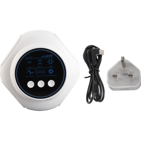 Repelente ultrasónico para roedores – Repelente electrónico para ratones/ratas – Alcance: 300 m² – Blanco, 12 x 7,5 cm – Seguro para niños y mascotas (1/5)