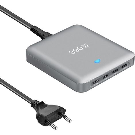 Chargeur de bureau ultra-mince mini 390 W, adaptateur multiport GaN 4C2A 390 W, chargeur direct mini 100 W(N175) (1/5)