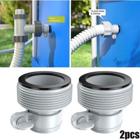 Pool Hose Adapter - 2 Pack - Pump Accessory - 1.25" to 1.5" (1/4)