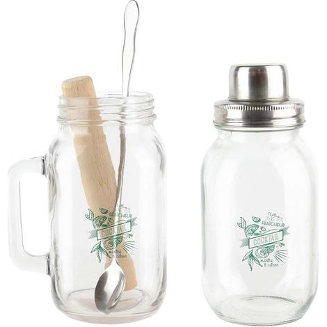 Coffret cocktail Mason jar ustensiles et recettes (1/2)