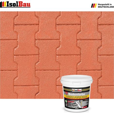 Bodenfarbe Betonfarbe Ziegelrot 1,5 kg Bodenbeschichtung Fußbodenfarbe RAL Farbe (1/5)